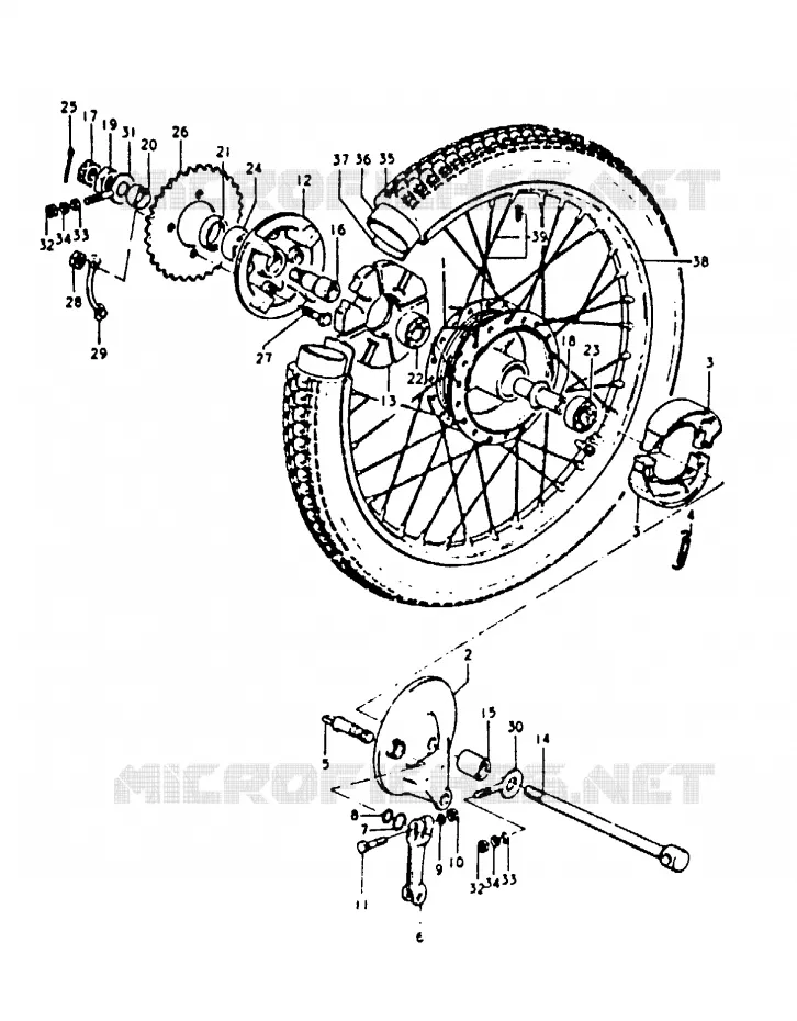 REAR WHEEL Suzuki MOTO 100 A100 1990  A100L(K/L/M/N/4)