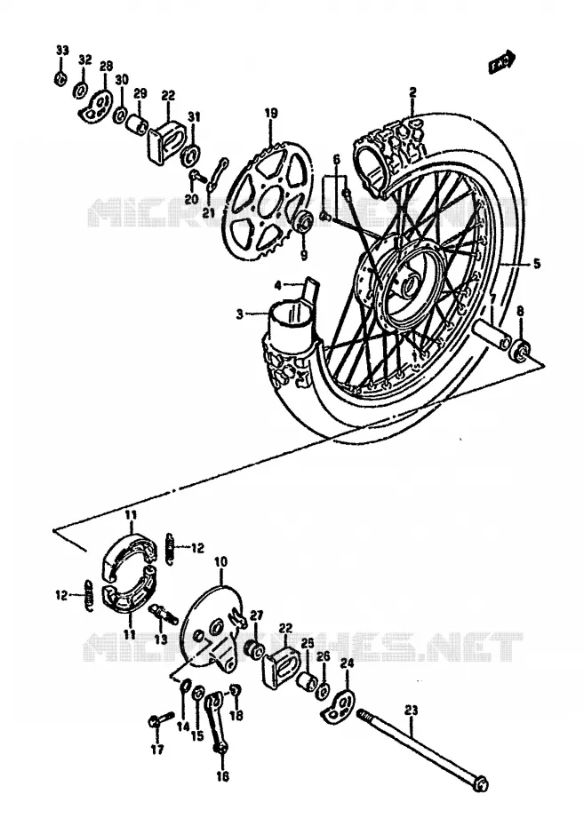 REAR WHEEL Suzuki MOTO 125 DR 1985  DR125SF(F/H/J)