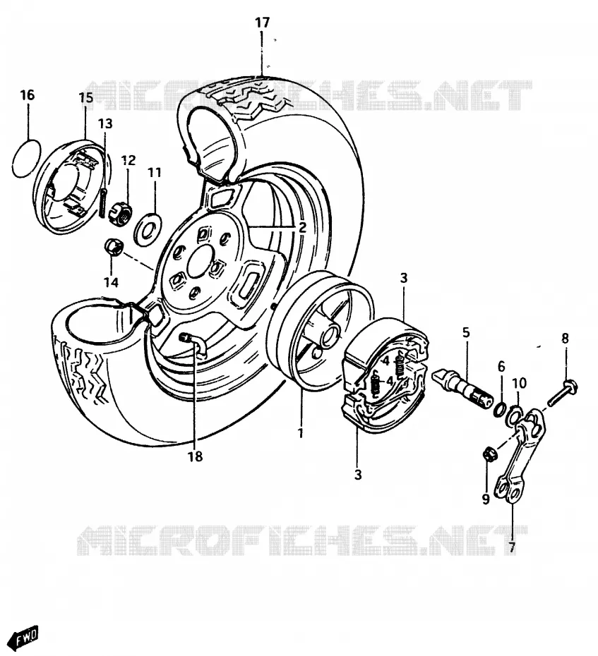 REAR WHEEL Suzuki SCOOTER 125 CS 1983  CS125D