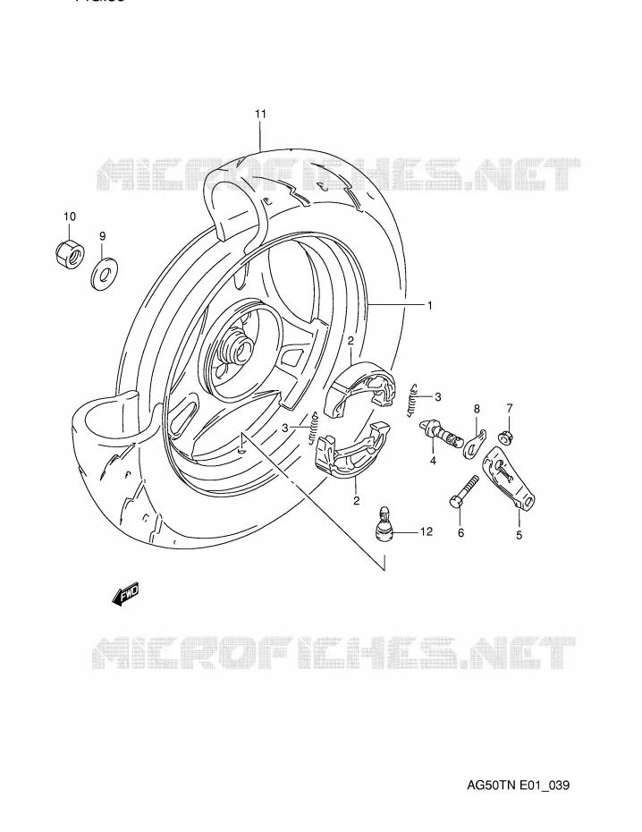 REAR WHEEL Suzuki SCOOTER 50 ADDRESS 1992  AG50TN(E1)