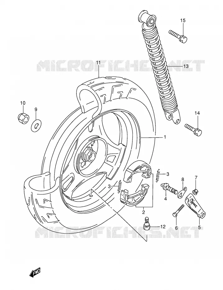 REAR WHEEL Suzuki SCOOTER 50 AJ 1994  AJ50S(E29)