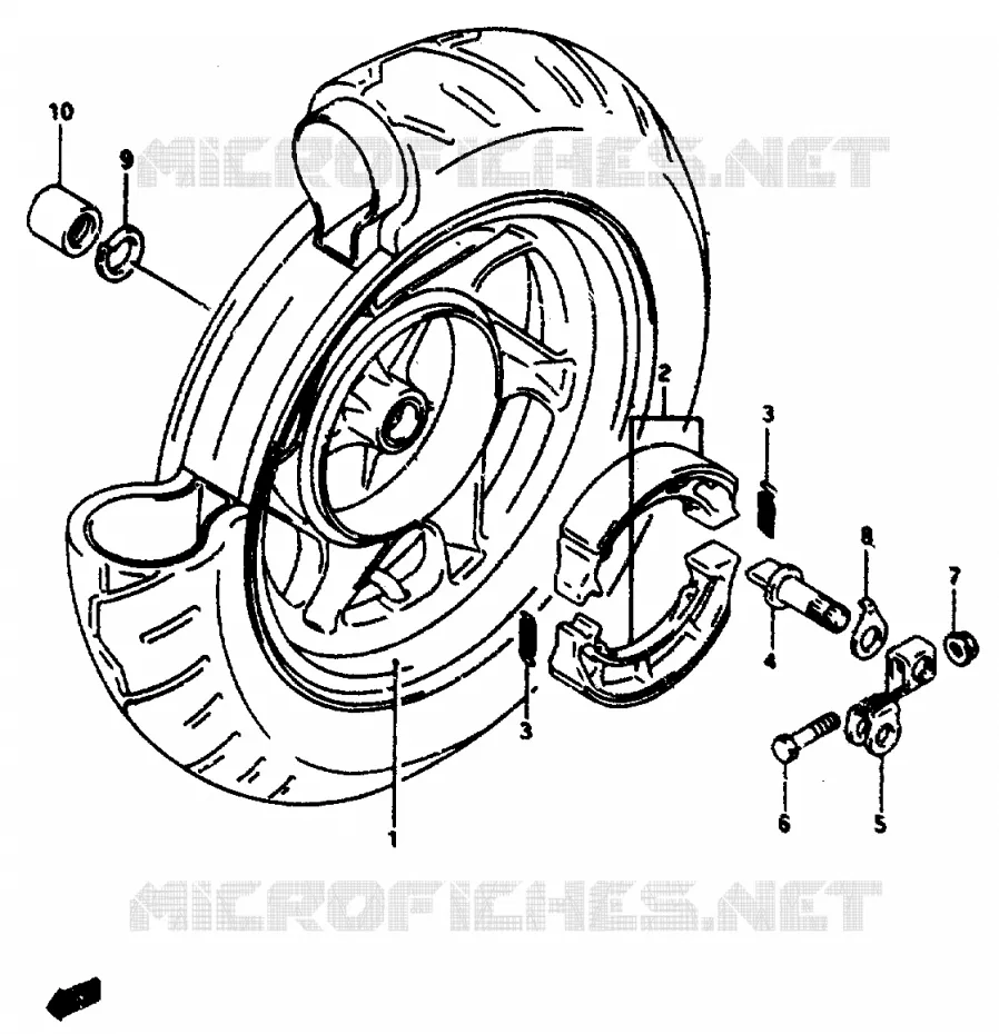 REAR WHEEL Suzuki SCOOTER 50 AP 1995  AP50S(R/S/T)