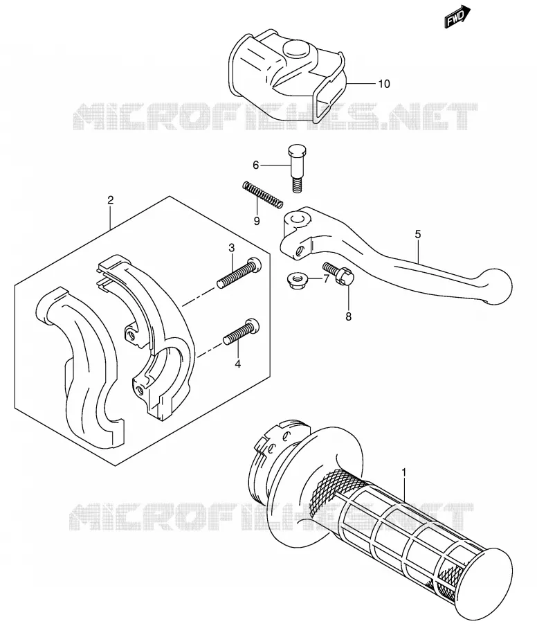 RH HANDLE LEVER (WITH OUT E24) Suzuki MOTO 400 DR-Z 2006  DR-Z400EK6(E1)