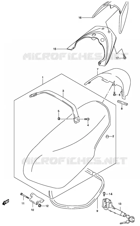 SEAT ASSY  (MODEL K1/K2) Suzuki SCOOTER 50 KATANA 2003  AY50WK3(P19)