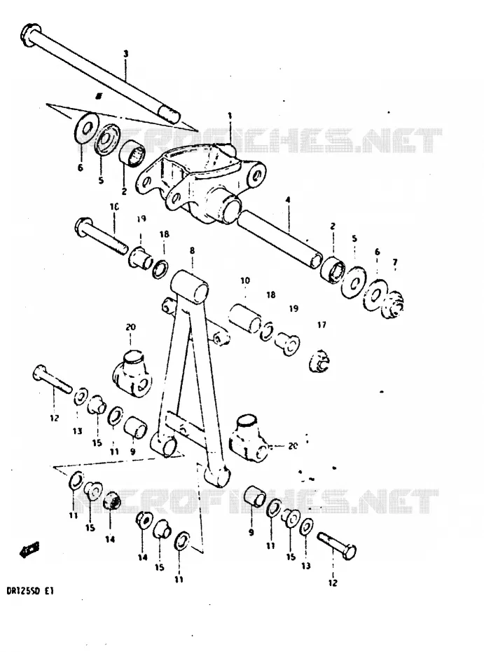 SHOCK ABSORBER LINKAGE Suzuki MOTO 125 DR 1983  DR125SD(Z/D)