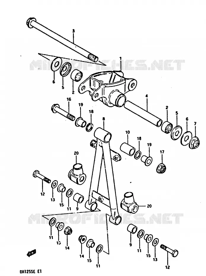 SHOCK ABSORBER LINKAGE Suzuki MOTO 125 DR 1984  DR125SE