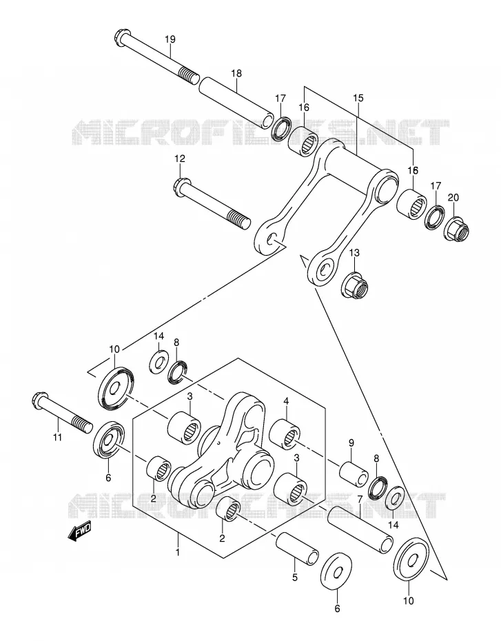 SHOCK ABSORBER LINKAGE Suzuki MOTO 125 DR-Z 2003  DR-Z125K3(E3/E28)