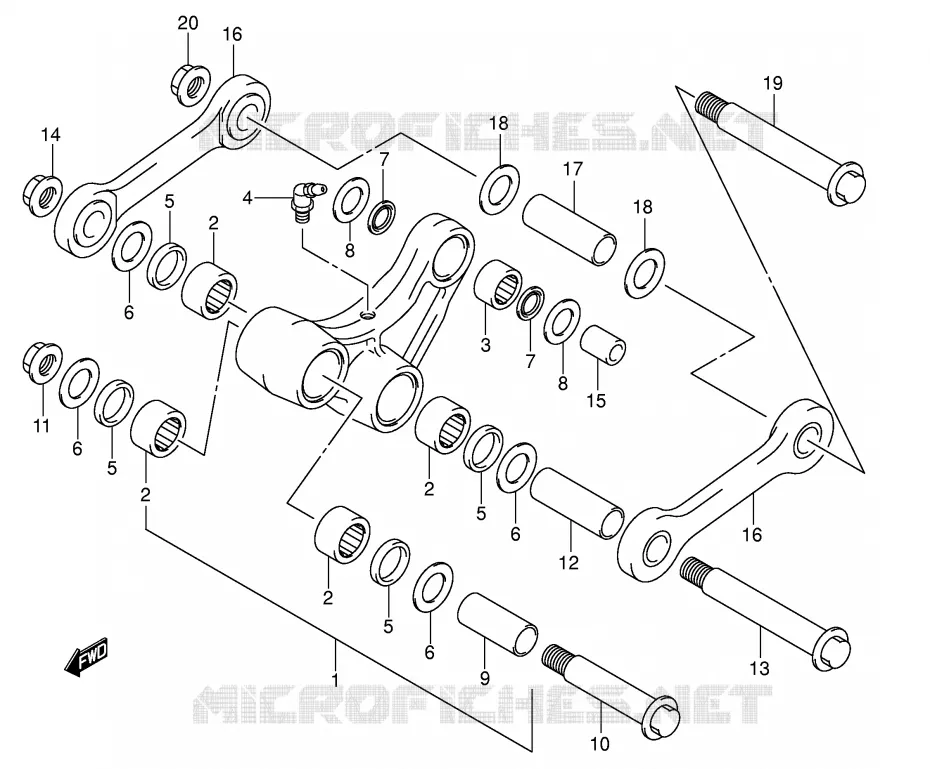 SHOCK ABSORBER LINKAGE Suzuki MOTO 400 DR-Z 2001  DR-Z400EK1(E1)