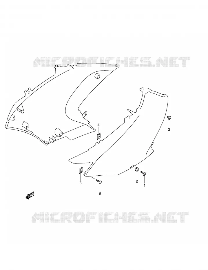 SIDE COWLING INSTALLATION PARTS Suzuki MOTO 650 V-STROM 2006  DL650K6(E2)