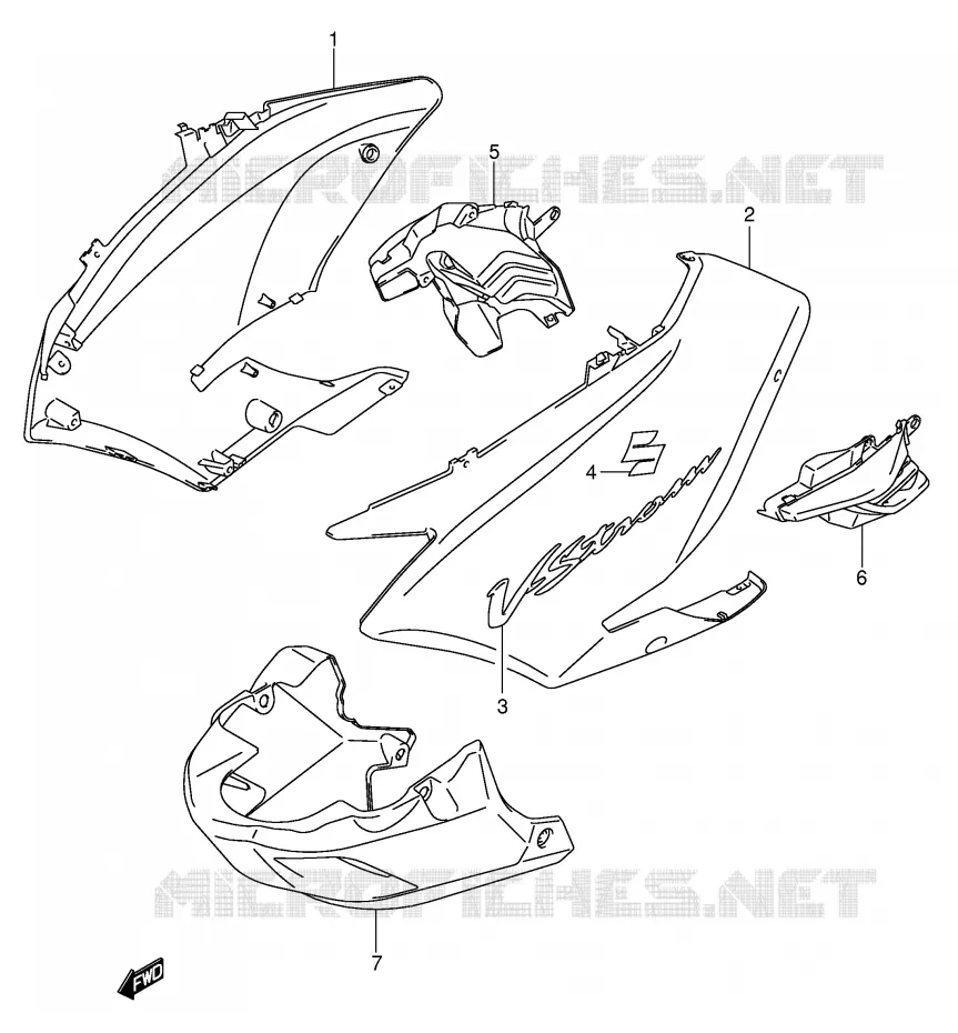 SIDE FAIRING (MODEL K4/K5) Suzuki MOTO 1000 V-STROM 2006  DL1000K6(E2)