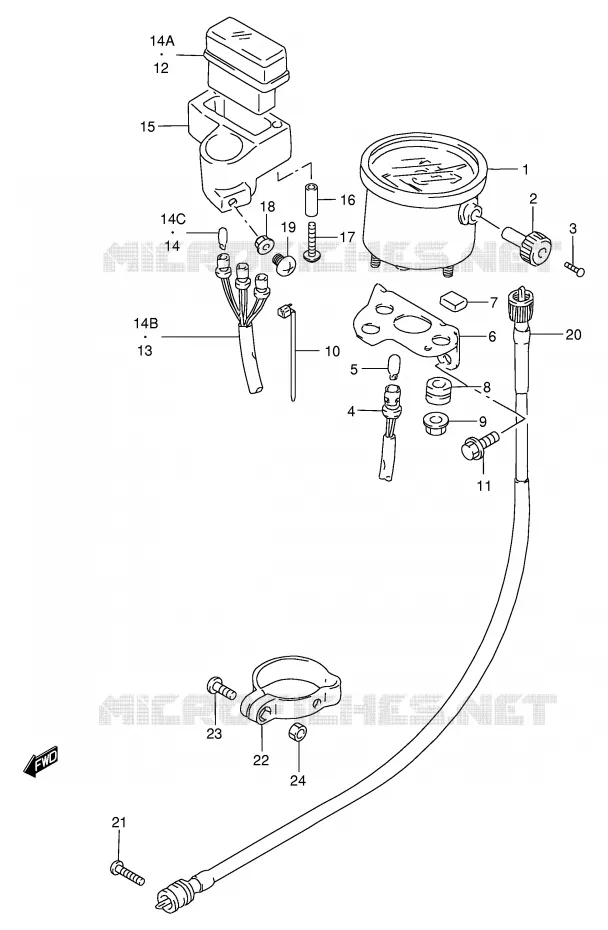 SPEEDOMETER Suzuki MOTO 200 DF 1997  DF200EV
