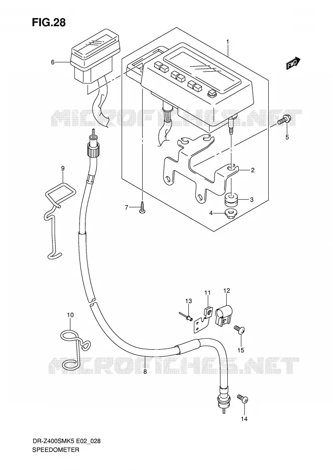 SPEEDOMETER Suzuki MOTO 400 DR-Z 2005  DR-Z400SMK5(E2)