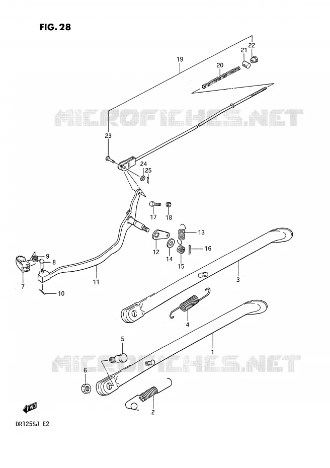 STAND - REAR BRAKE Suzuki MOTO 125 DR 1988  DR125SJ(E2)