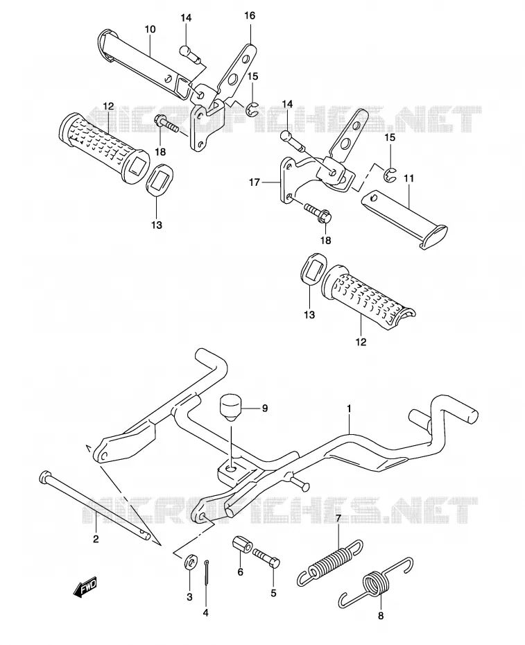 STAND (MODEL K1/ K2) Suzuki SCOOTER 50 KATANA 2004  AY50K4(P19)