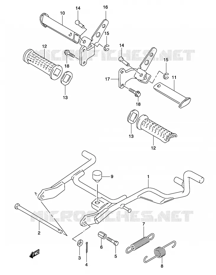 STAND (MODEL K3/K4) Suzuki SCOOTER 50 KATANA 2001  AY50K1(P19)