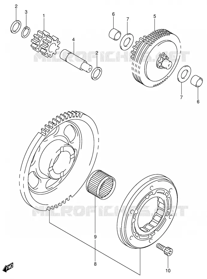 STARTER MOTOR CLUTCH (DR-Z400EY/EK1/EK2/EK3/EK4) Suzuki MOTO 400 DR-Z 2000  DR-Z400EY(E1)