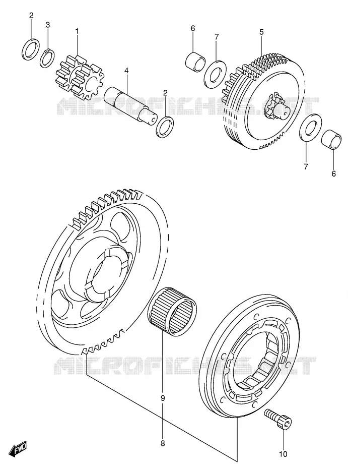 STARTER MOTOR CLUTCH Suzuki MOTO 400 DR-Z 2004  DR-Z400SK4(E3/E28)