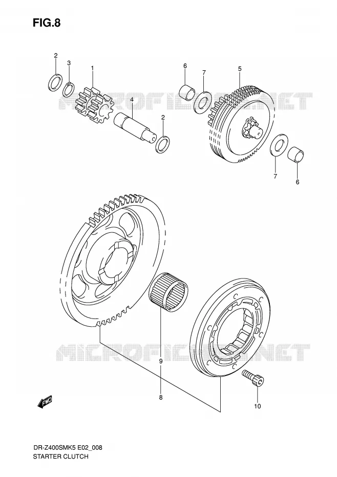STARTER MOTOR CLUTCH Suzuki MOTO 400 DR-Z 2006  DR-Z400SMUK6(E2)