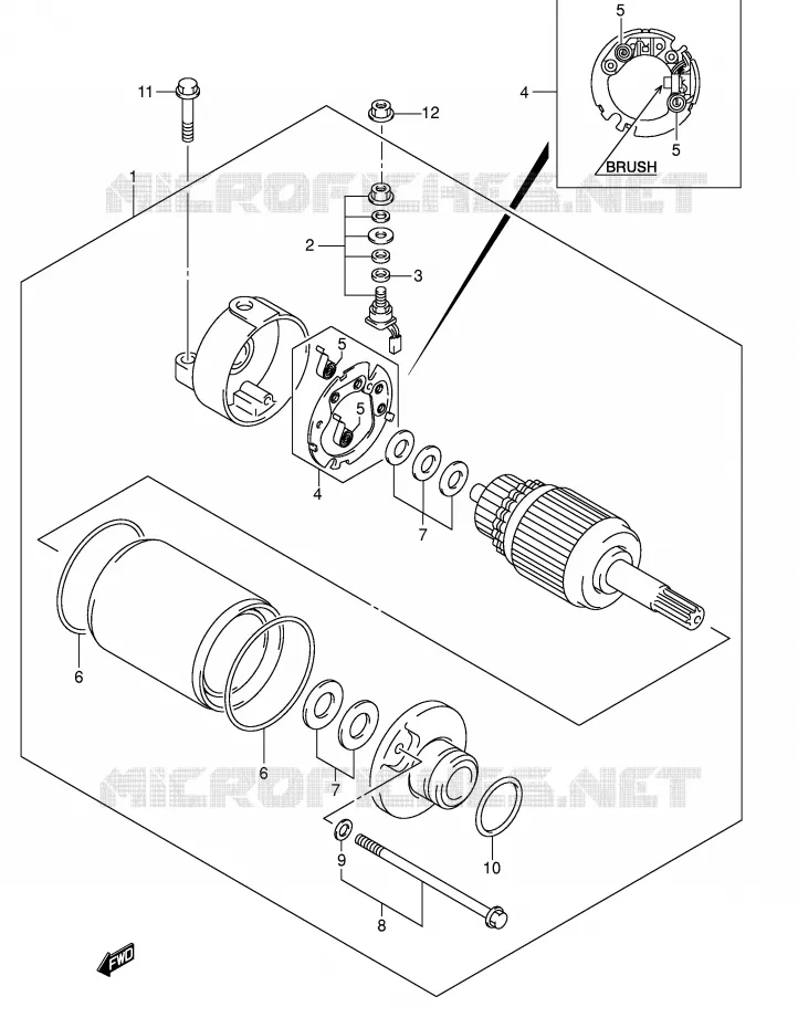 STARTER MOTOR Suzuki MOTO 400 DR-Z 2005  DR-Z400SK5(E3/E28)