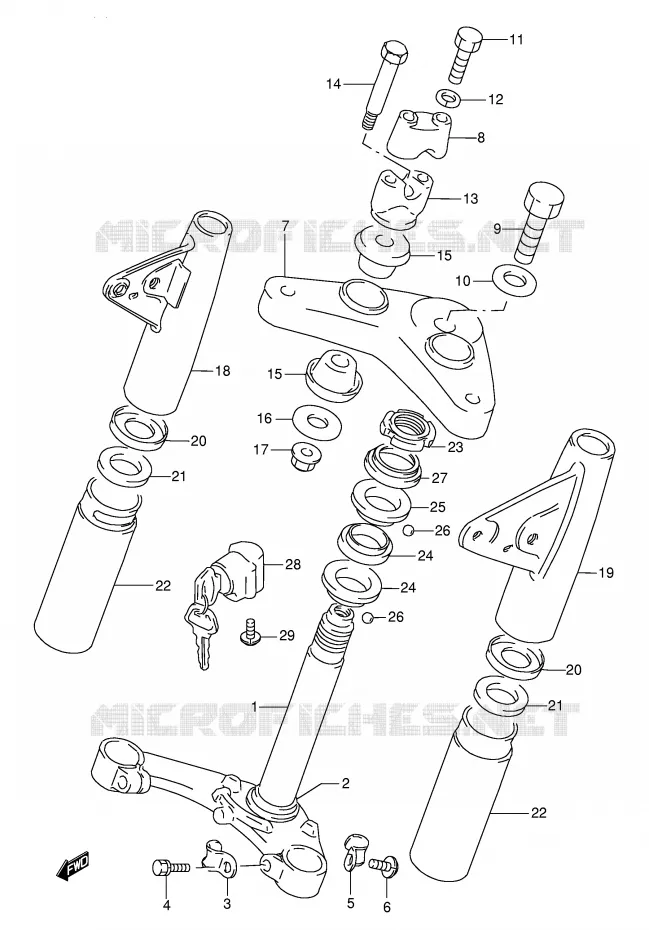 STEERING COLUMN (E71,E94,P36,P94) Suzuki MOTO 115 AP 2000  AX115Y(E71)