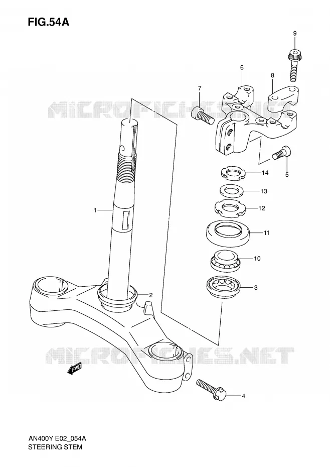 STEERING COLUMN (MODEL Y) Suzuki SCOOTER 400 BURGMAN 2000  AN400Y(E2)
