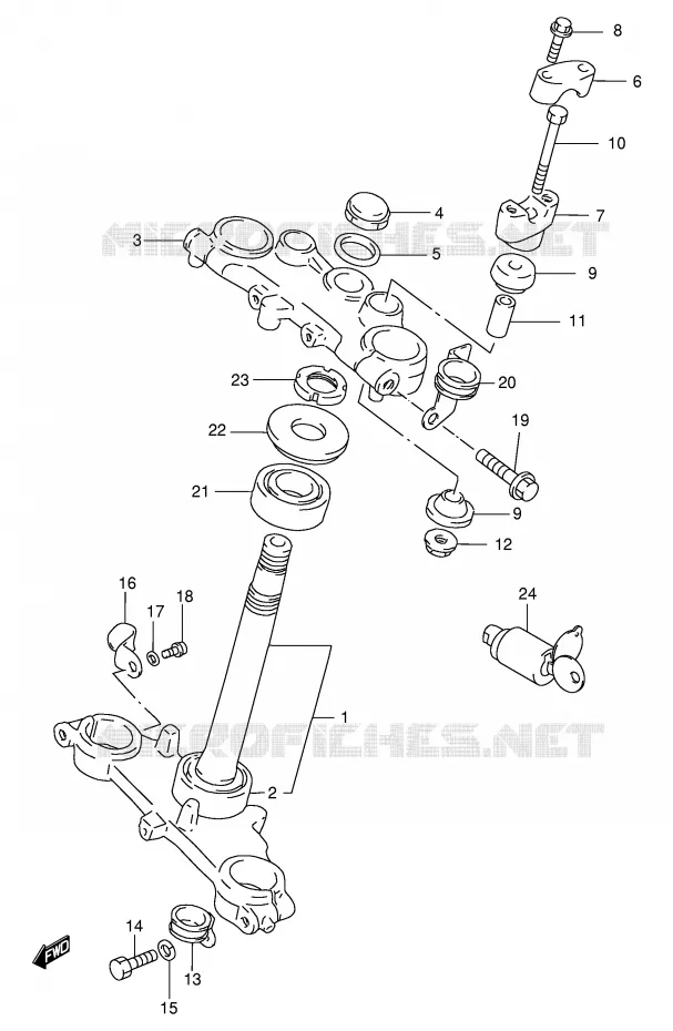 STEERING COLUMN Suzuki MOTO 125 DF 1999  DF125EX(E4)
