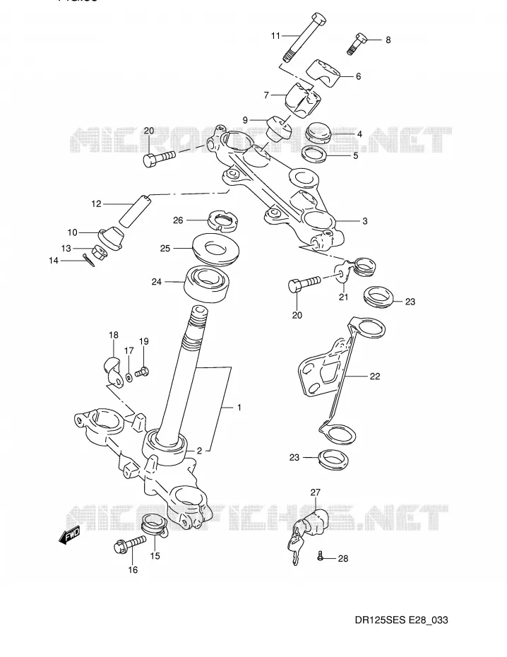 STEERING COLUMN Suzuki MOTO 125 DR 1995  DR125SES(E28)