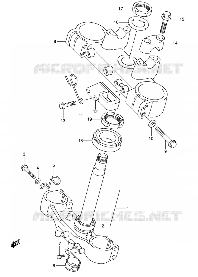 STEERING STEM Suzuki MOTO 400 DR-Z 2005  DR-Z400EK5(E3/E28)