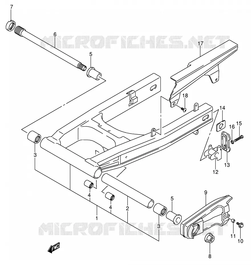 SWINGARM (MODEL K5/K6) Suzuki MOTO 650 V-STROM 2004  DL650U3K4(E2)