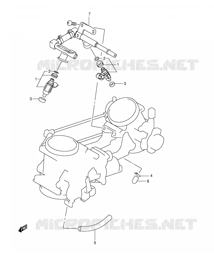 THROTTLE BODY FITTING Suzuki MOTO 650 V-STROM 2005  DL650K5(E2)