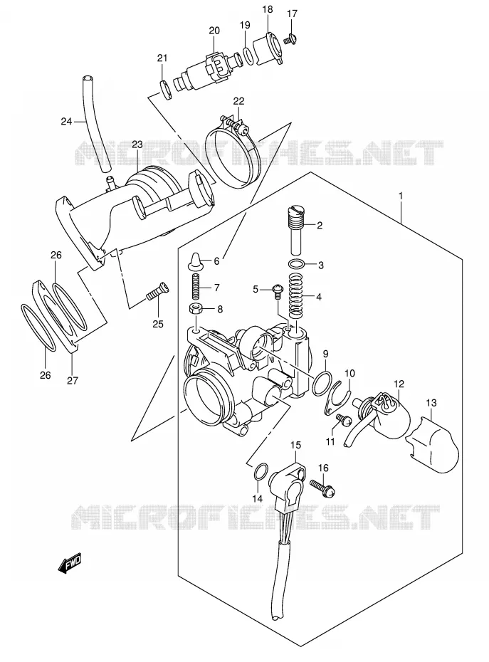 THROTTLE BODY Suzuki SCOOTER 400 BURGMAN 2005  AN400K5(E2)