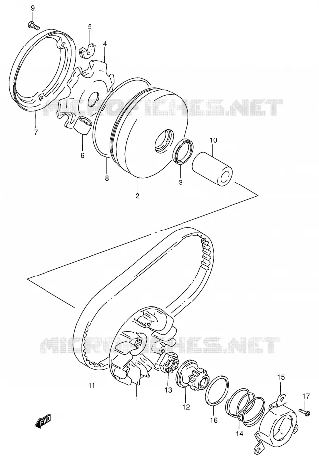 TRANSMISSION (1) Suzuki SCOOTER 100 ADDRESS 1996  AG100T(E71)