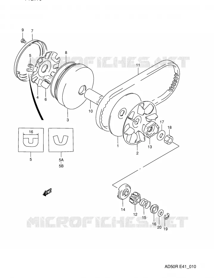 TRANSMISSION (1) Suzuki SCOOTER 50 AD 1991  AD50M(E41)
