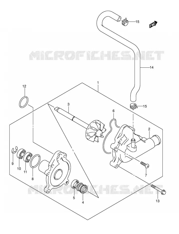 WATER PUMP (MODEL K3/K4) Suzuki SCOOTER 650 BURGMAN 2003  AN650LK3(E2)