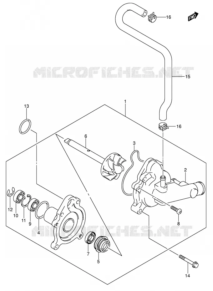WATER PUMP (MODEL K5) Suzuki SCOOTER 650 BURGMAN 2003  AN650K3(E2)