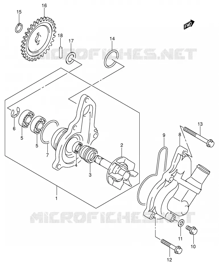 WATER PUMP Suzuki MOTO 400 DR-Z 2003  DR-Z400EK3(E1)