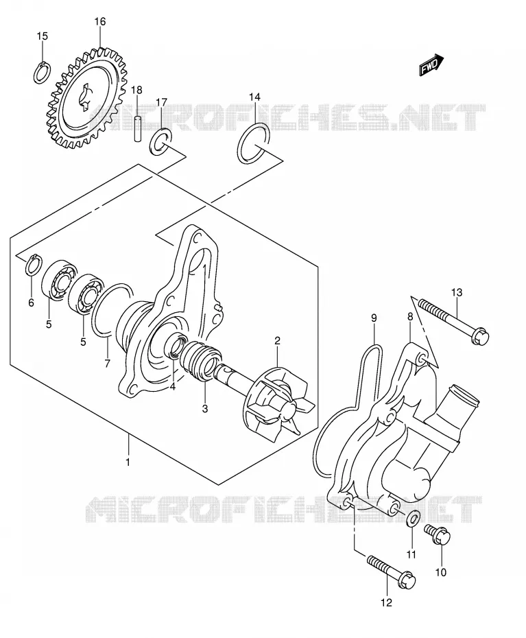 WATER PUMP Suzuki MOTO 400 DR-Z 2006  DR-Z400EK6(E3/E28)