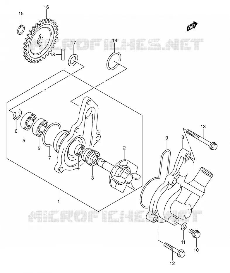WATER PUMP Suzuki MOTO 400 DR-Z 2007  DR-Z400SK7(E2)