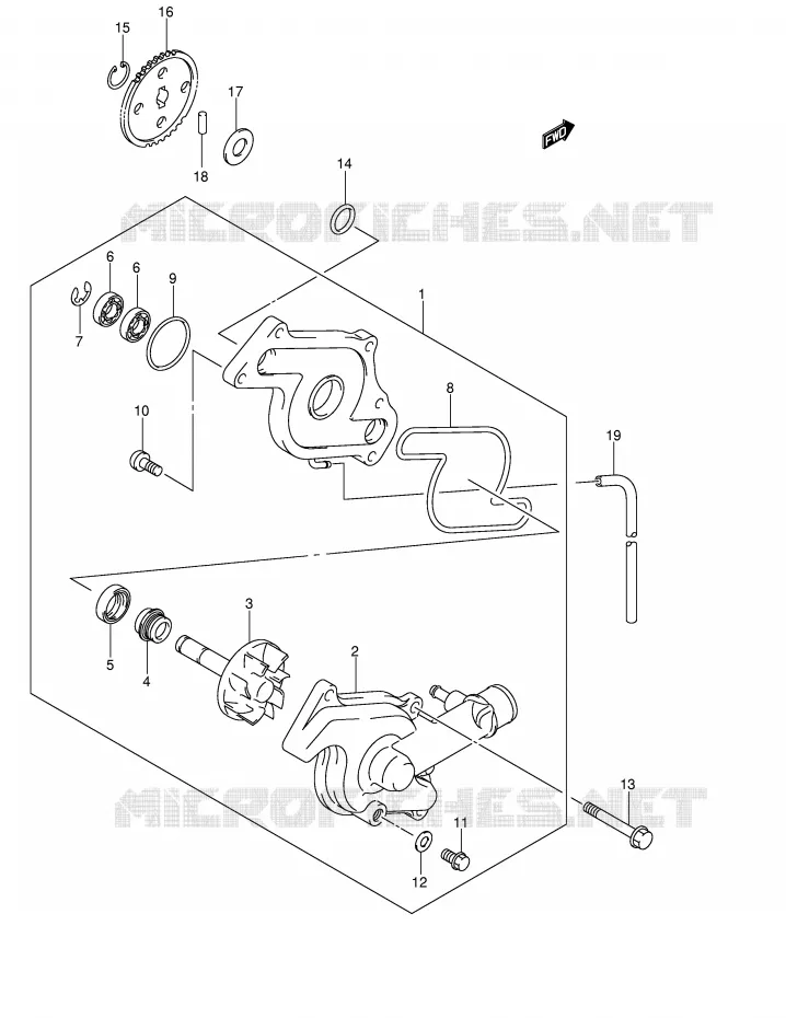 WATER PUMP Suzuki MOTO 650 V-STROM 2005  DL650K5(E2)