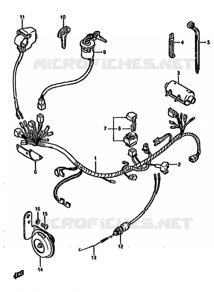WIRING HARNESS Suzuki MOTO 125 DR 1987  DR125SH(F/H/J)