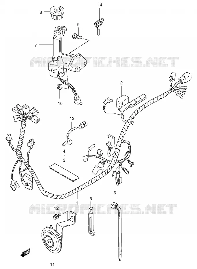 WIRING HARNESS Suzuki SCOOTER 50 AE 1999  AE50X(E71)