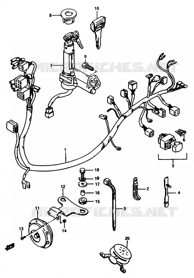 WIRING HARNESS Suzuki SCOOTER 50 CP 1985  CP50CHF