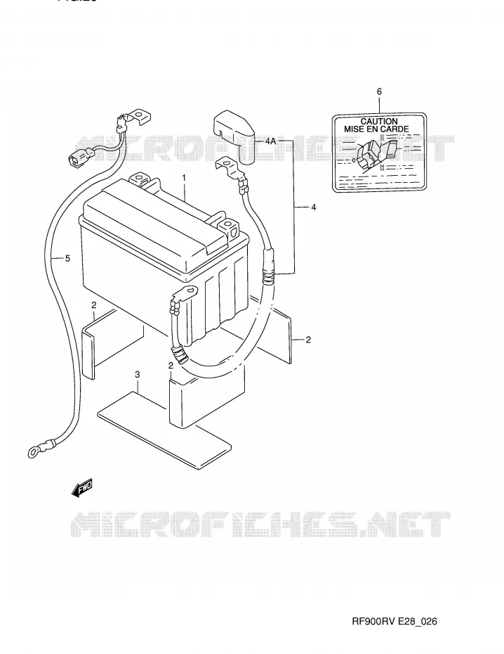 BATTERY Suzuki MOTO 900 RF 1996  RF900RT(E28)