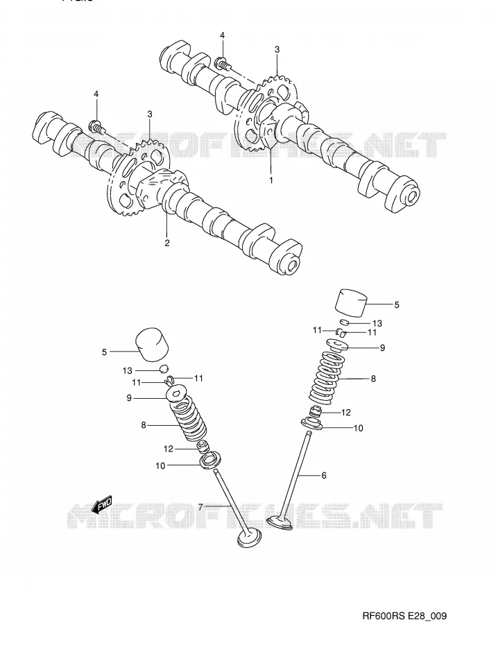 CAM SHAFT - VALVE Suzuki MOTO 600 RF 1993  RF600RP(E28)