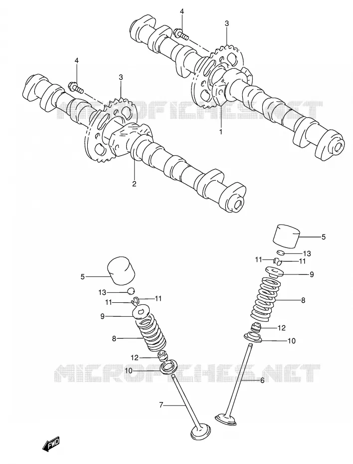 CAM SHAFT - VALVE Suzuki MOTO 600 RF 1994  RF600RR(E2)