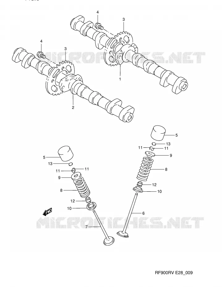 CAM SHAFT - VALVE Suzuki MOTO 900 RF 1995  RF900RZS(E28)