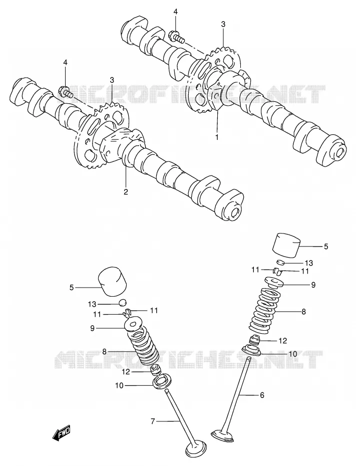 CAM SHAFT - VALVE Suzuki MOTO 900 RF 1998  RF900RW(E2)
