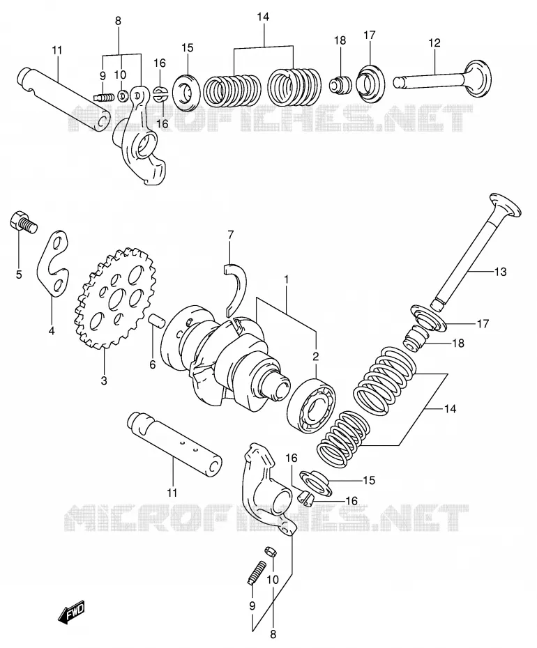 CAM SHAFT/VALVE Suzuki SCOOTER 125 UE 2001  UE125CTK1(P2)