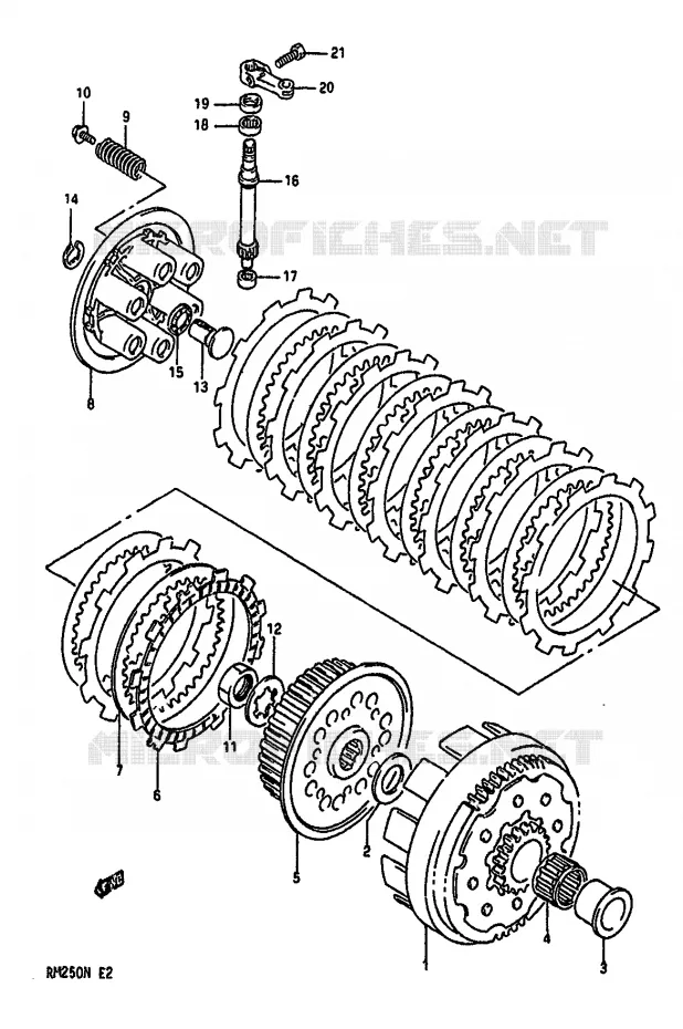 CLUTCH (MODEL N) Suzuki MOTO 250 RM 1990  RM250L(K/L/M/N)