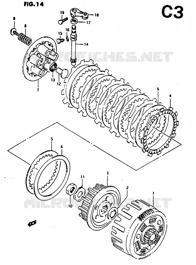 CLUTCH Suzuki MOTO 125 RG 1994  RG125FR(N/P/R)